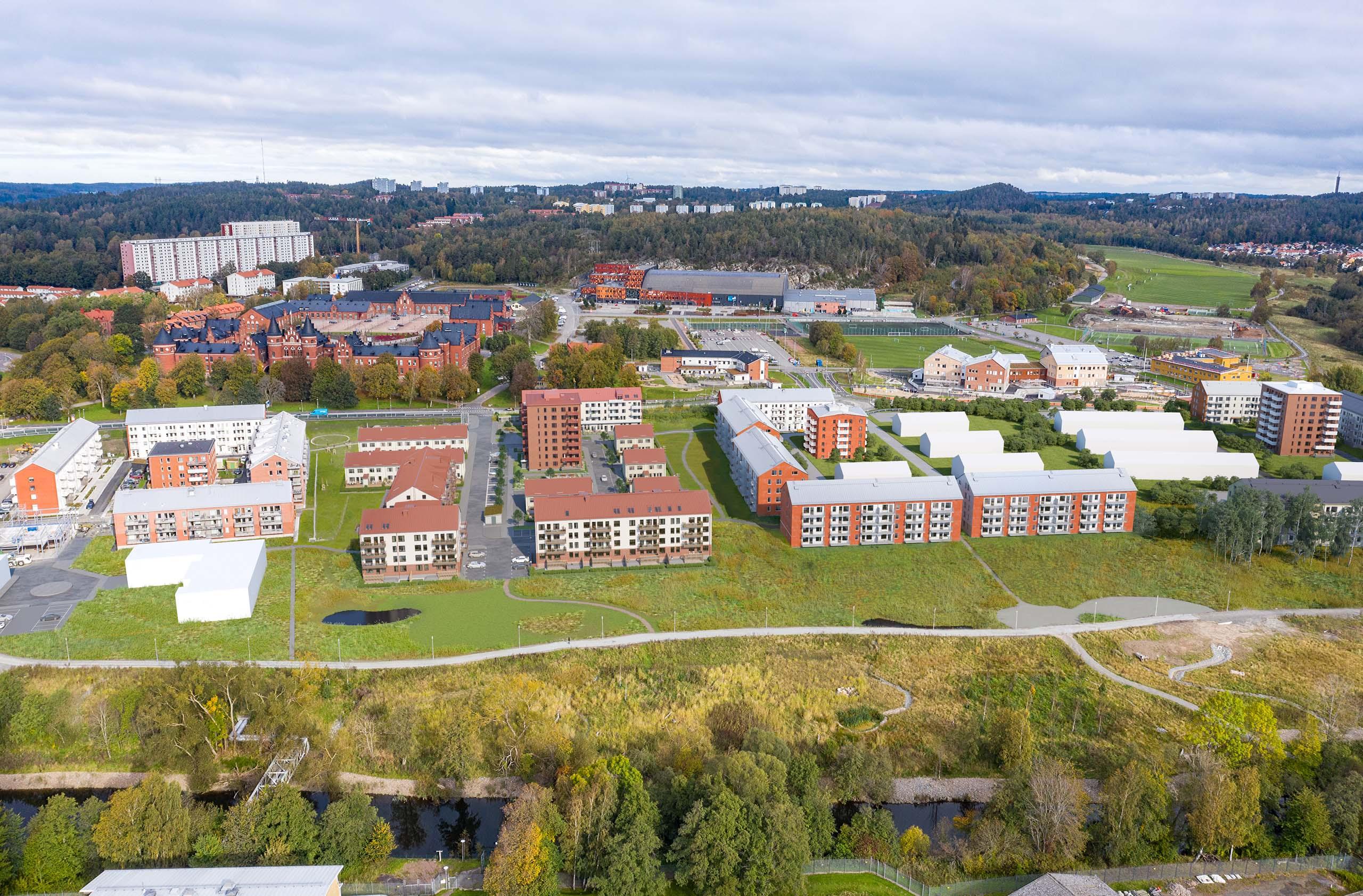 3D-översikt på kvarteret Kviberg