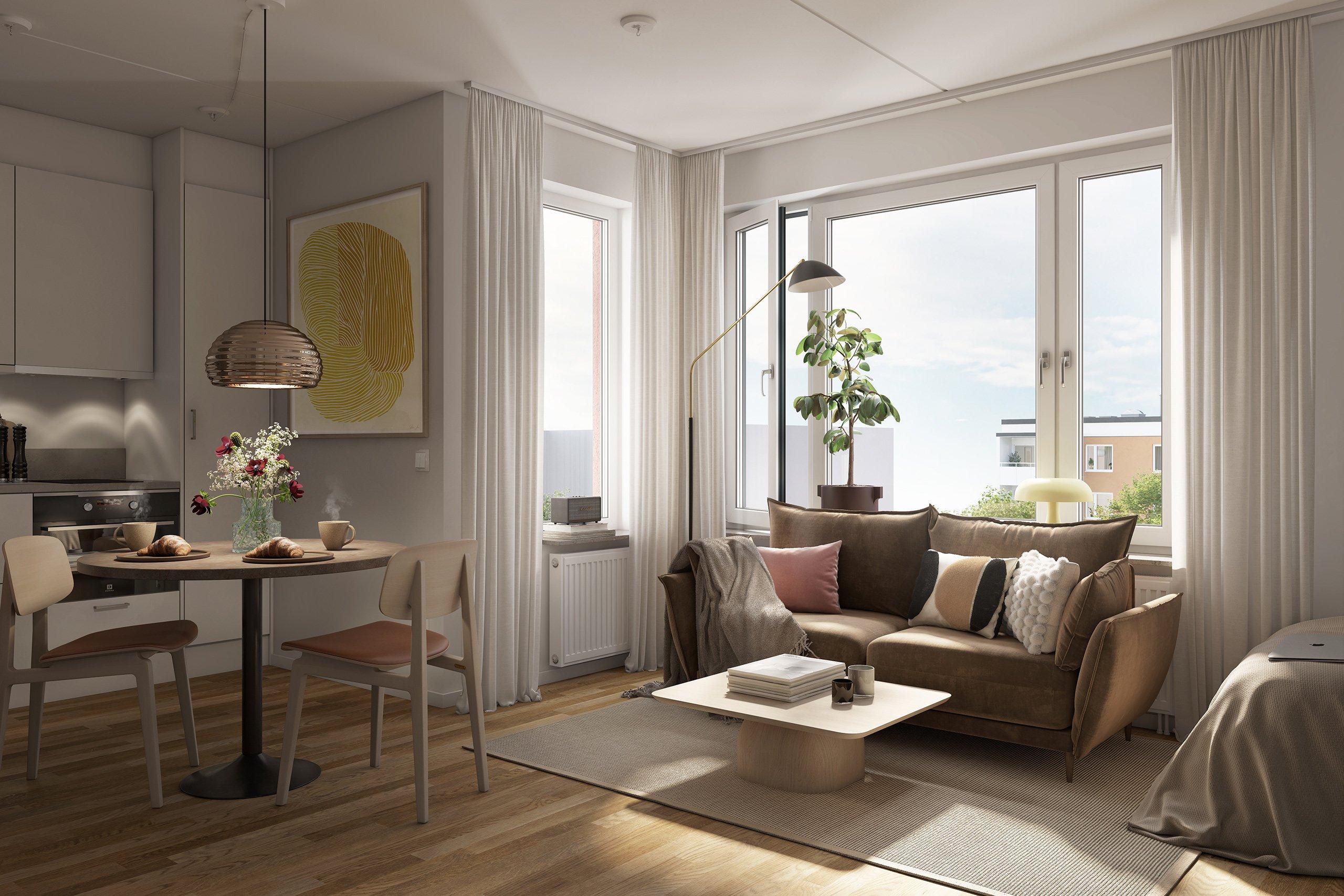 Öppna ytor bjuder in till samvaro (visionsbild).