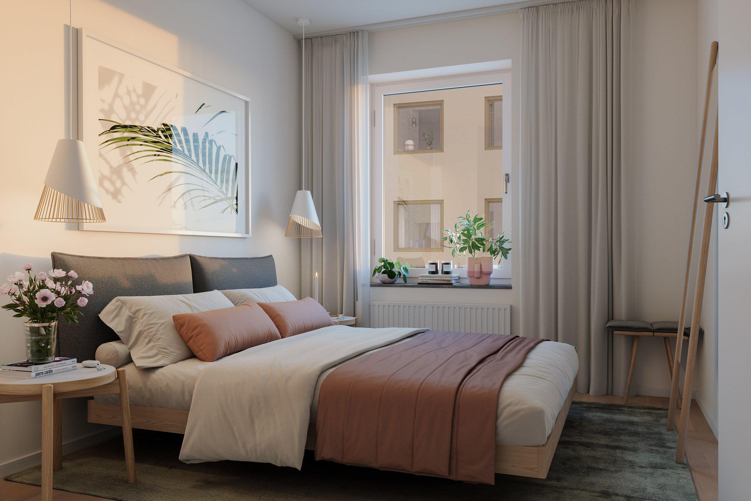 Sovrummen är vilsamma (visionsbild).