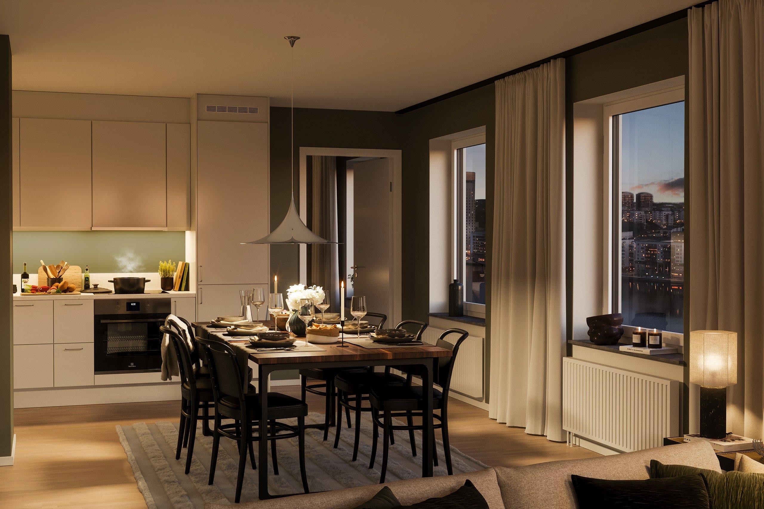 Här sätter du enkelt din egen prägel på köket med våra många kombinationsmöjligheter, både kostnadsfritt och till en kostnad, som ger tidlösa, ombonade eller trendiga kök (visionsbild).