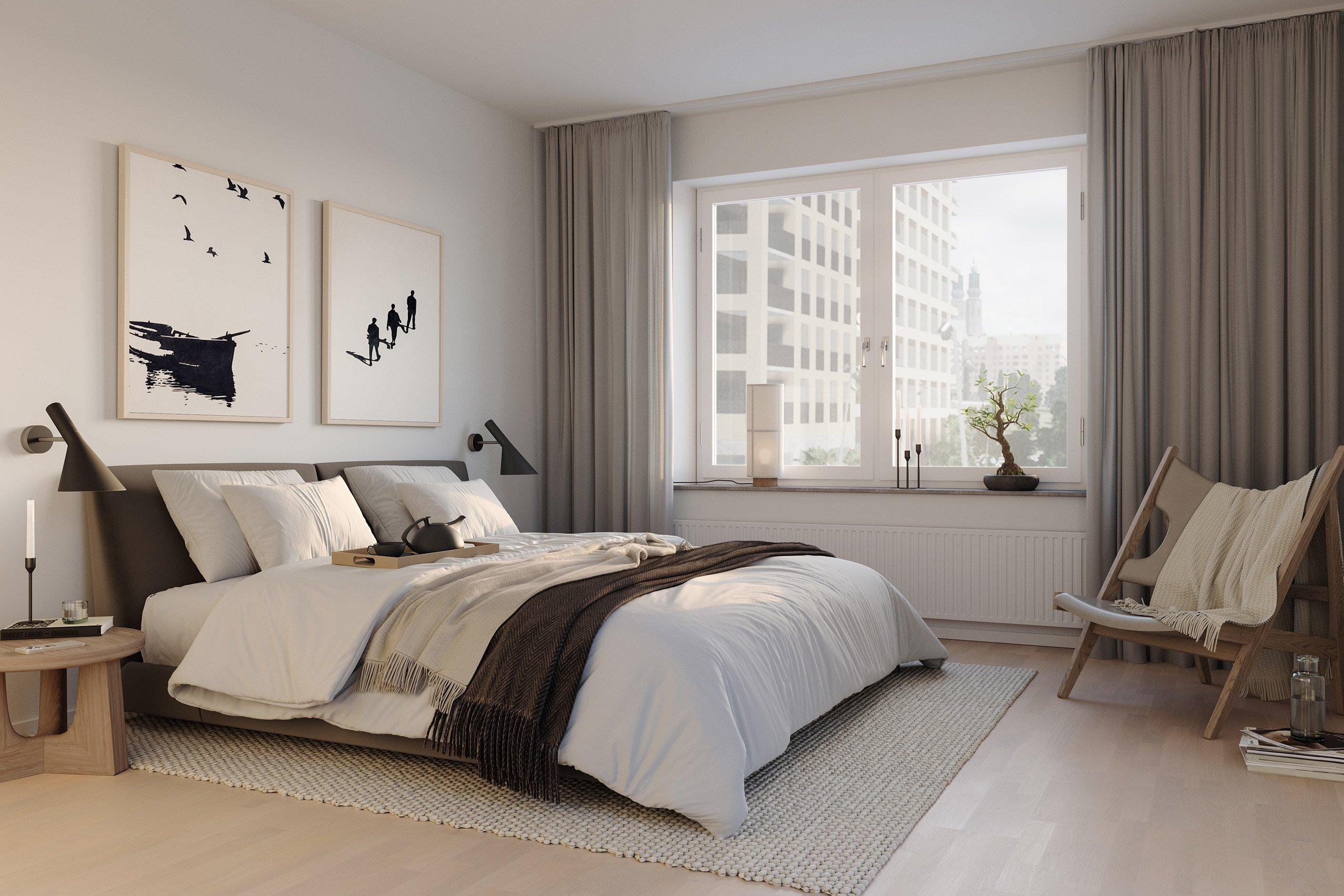 Sovrummen är vilsamma (visionsbild).