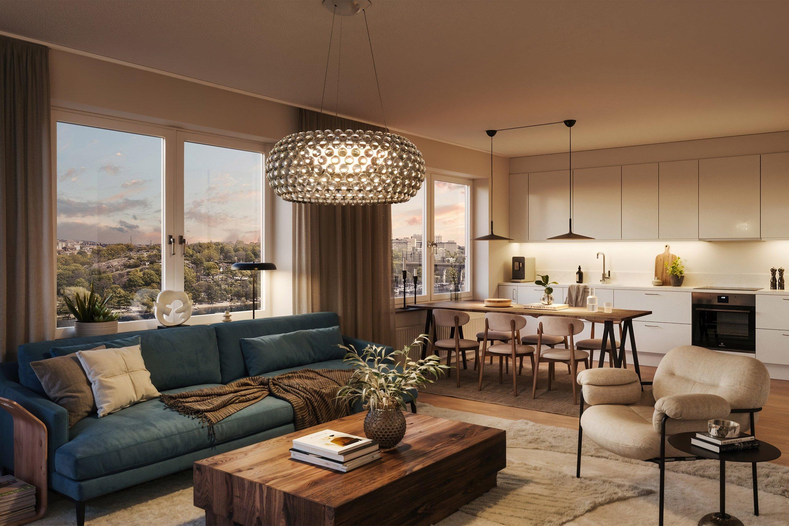 Kök och vardagsrum (visionsbild)