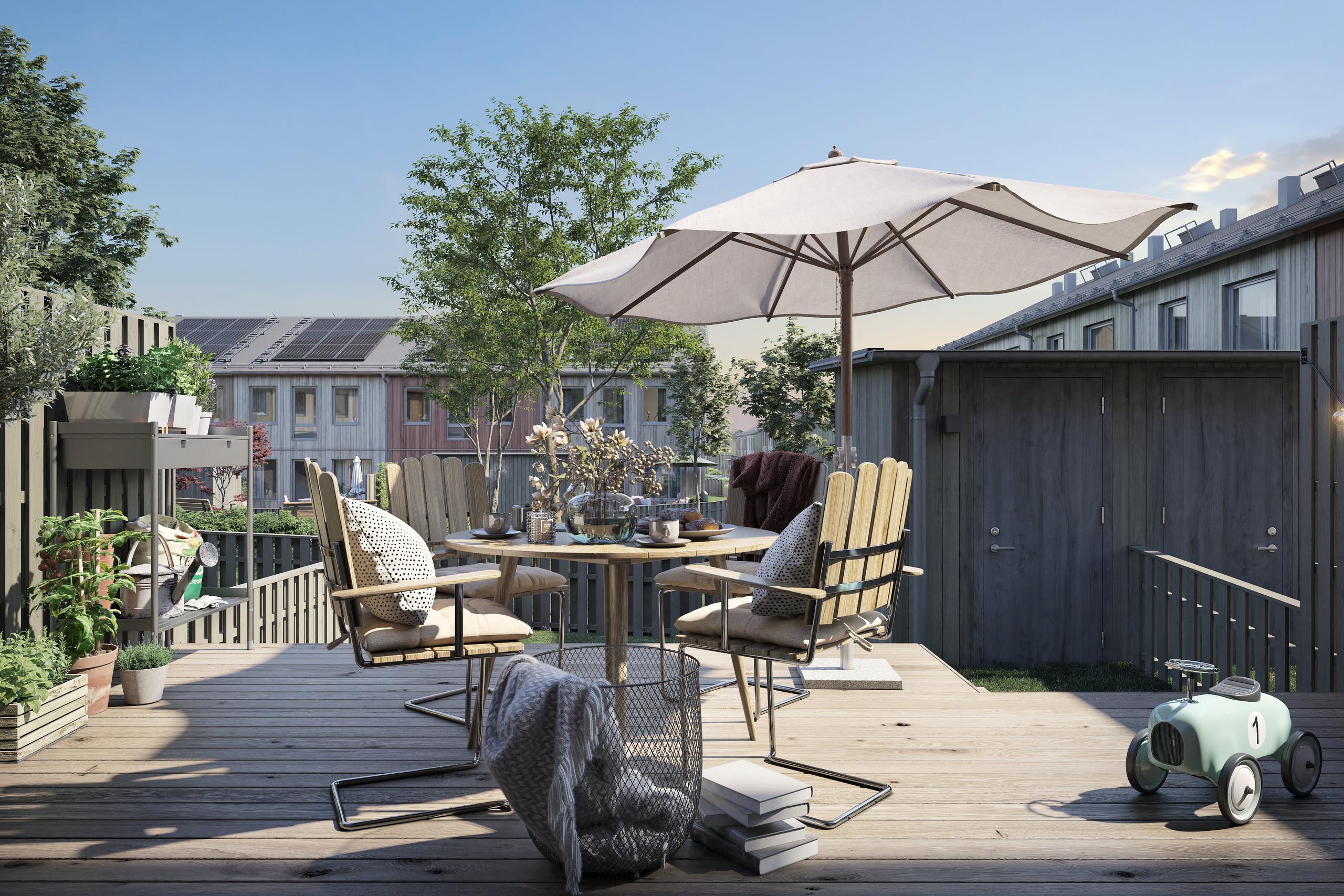 Illustrationsbild från ett av radhusen.