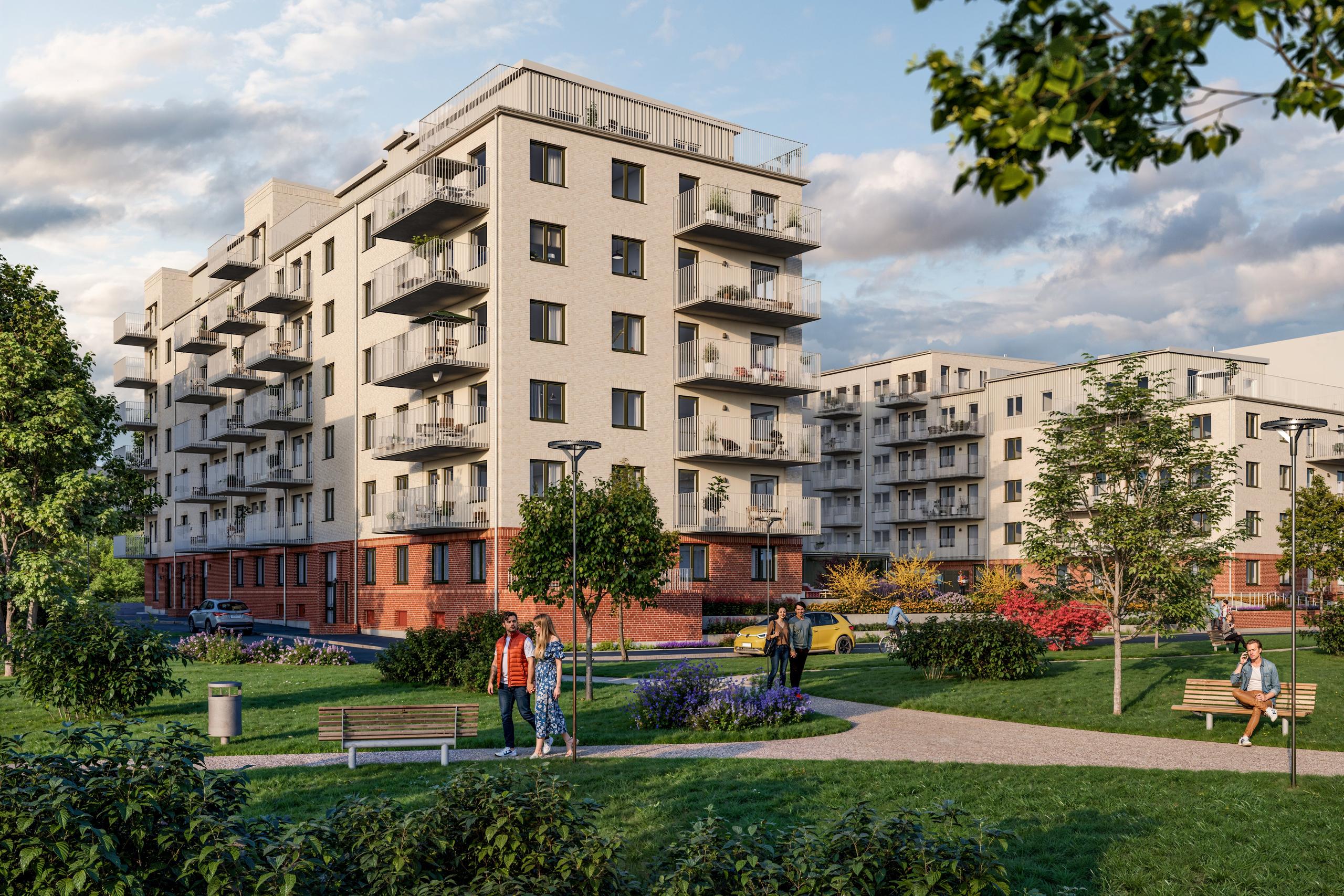 Öppna ytor och generösa ljusinsläpp! Illustrationsbild från en av bostäderna i Verkstan på Västerbro.