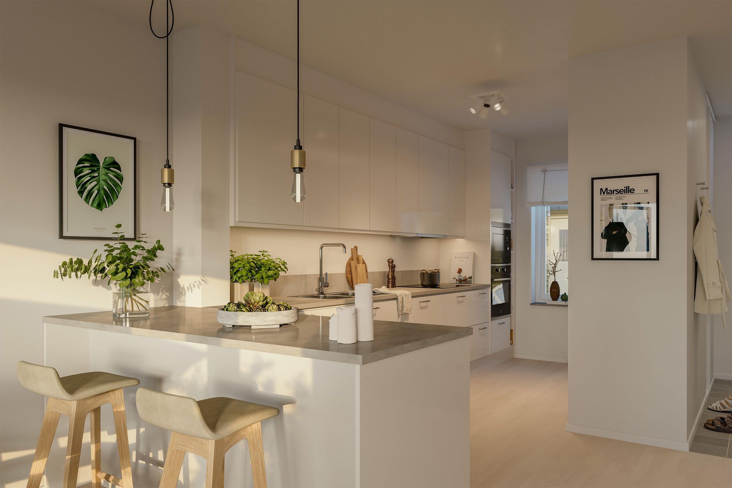 I våra nya kvarter i Stångby kommer vi att erbjuda nya bostäder för dig som vill bo med Lund inom bekvämt räckhåll. Foto från ett tidigare JM projekt småhus.