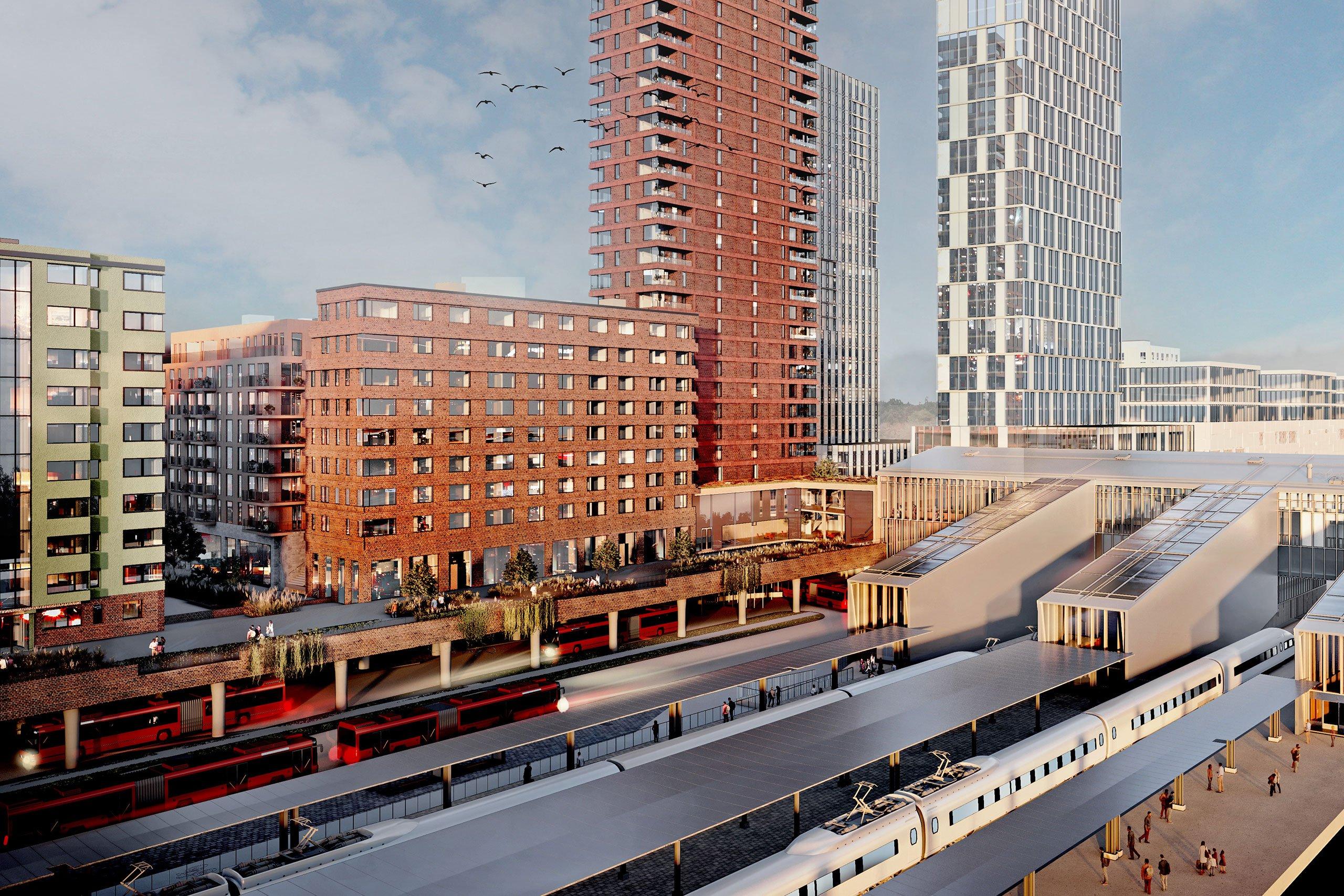 Visionsbild över Järfälla kommuns kommande tunnelbanestation. Bild från Järfälla kommun.