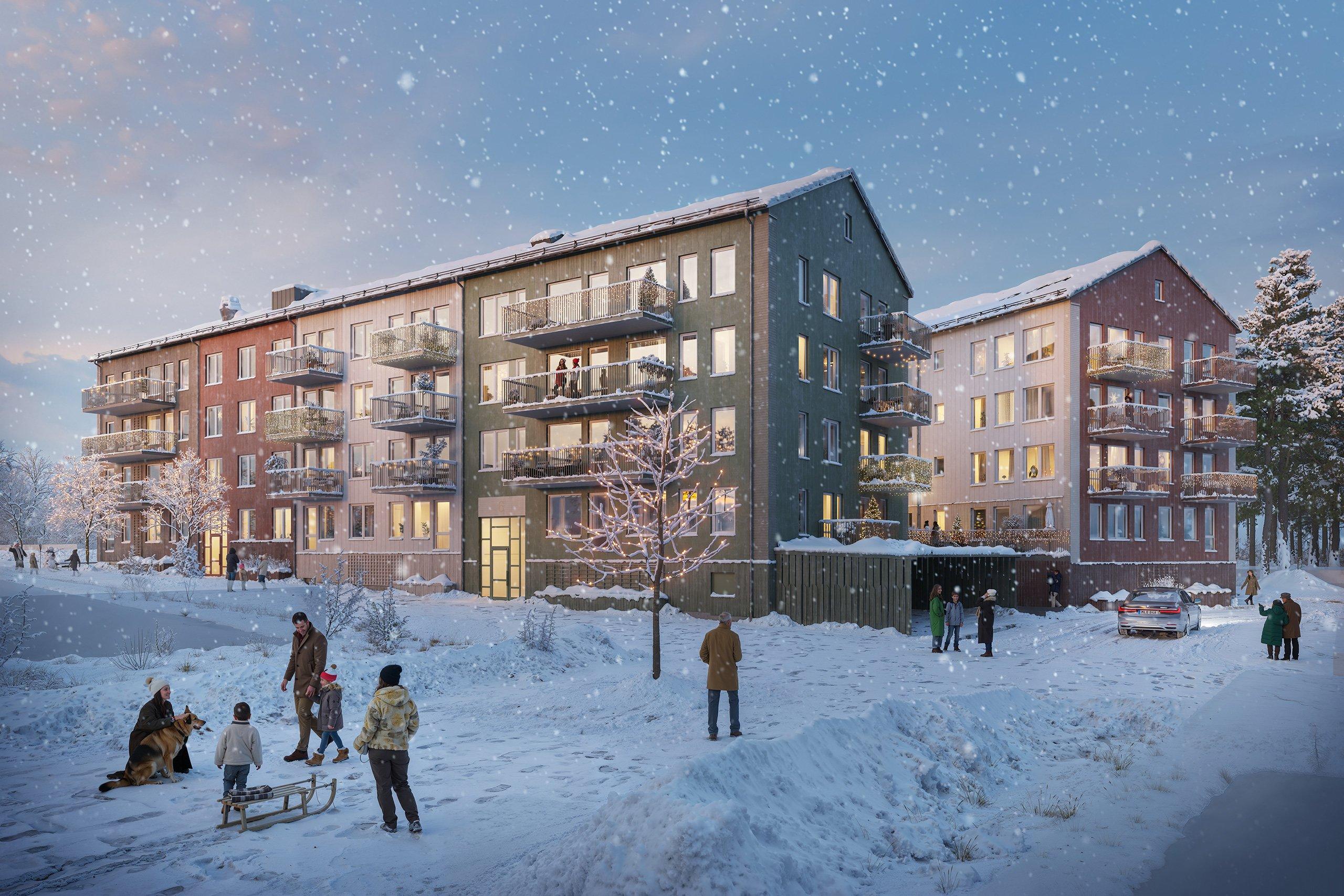 Unika ägarlägenheter i växande stadsdelen Sigtuna stadsängar (visionsbild).