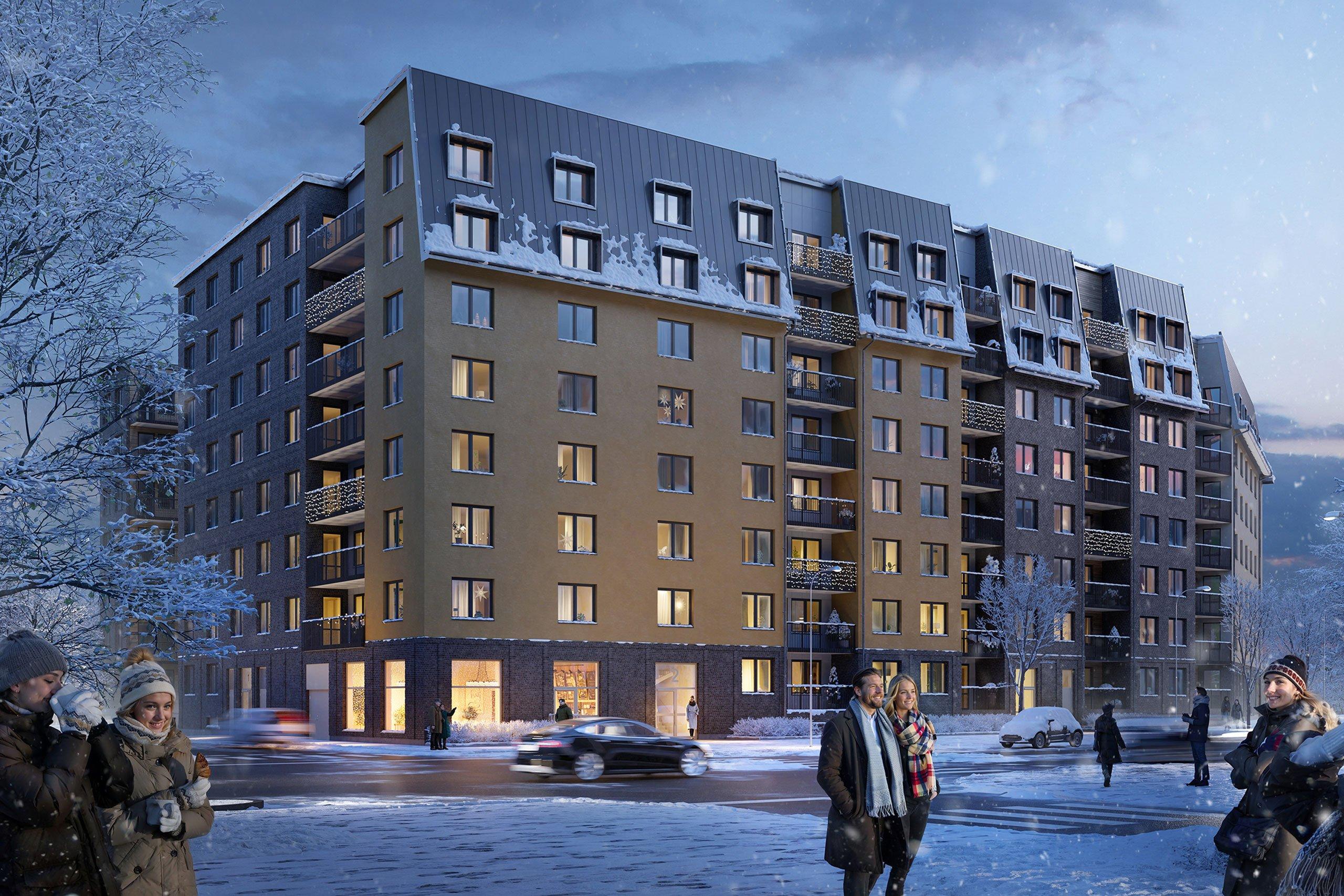 Stadslägenheter i Zenit - toppmodernt boende vid Kapellgärdet, nära city och kommunikationer (visionsbild).