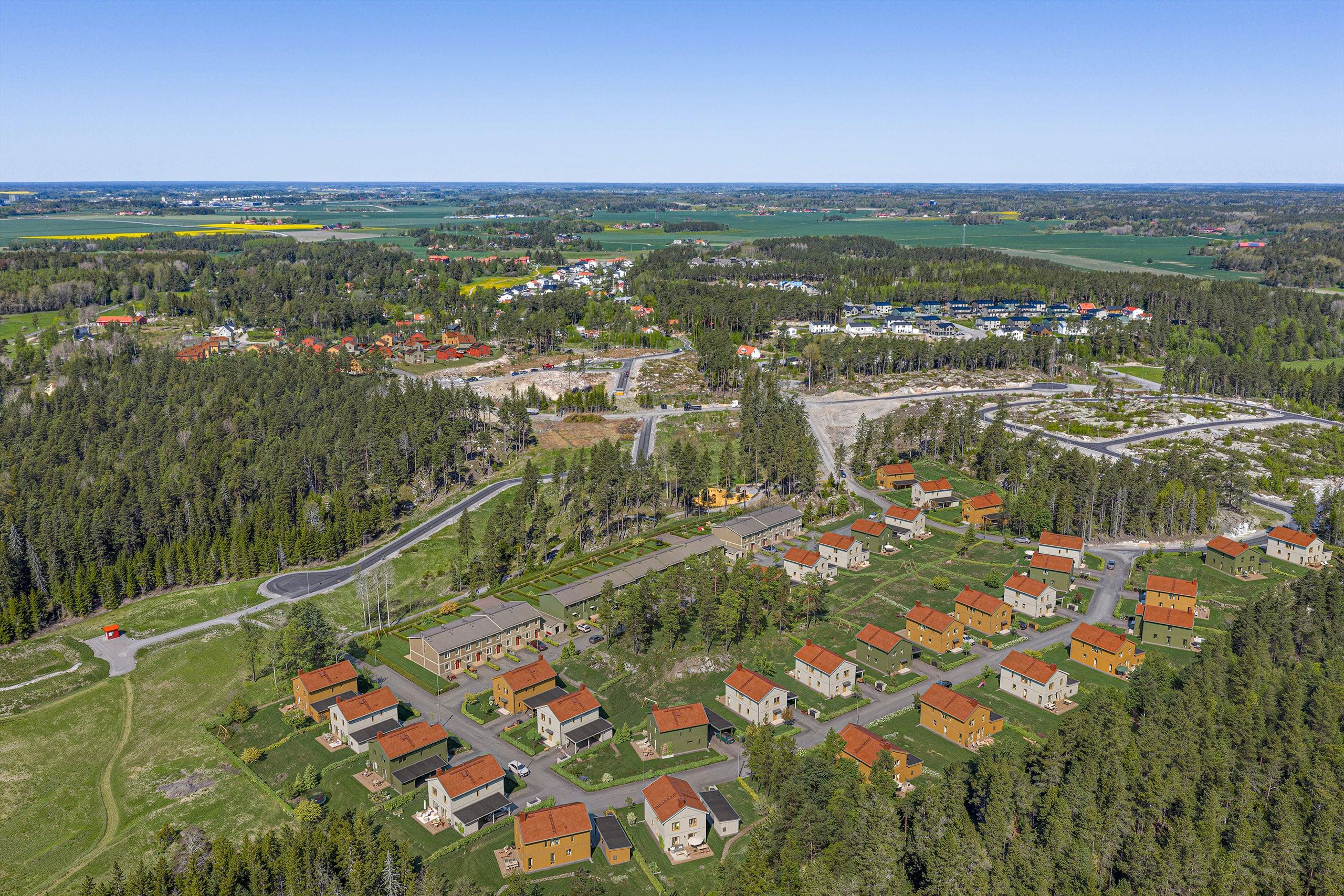 I Skölsta bygger vi villor och radhus anpassade för familjelivet (visionsbild/foto).