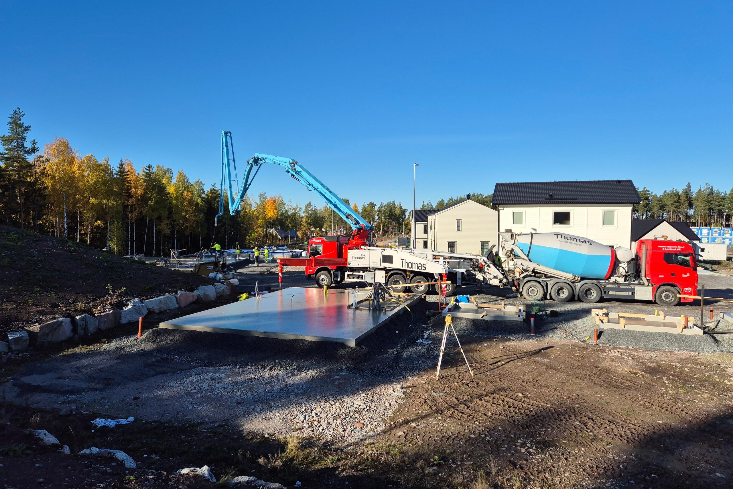 Första bottenplattan gjuts i Skölstadalen.