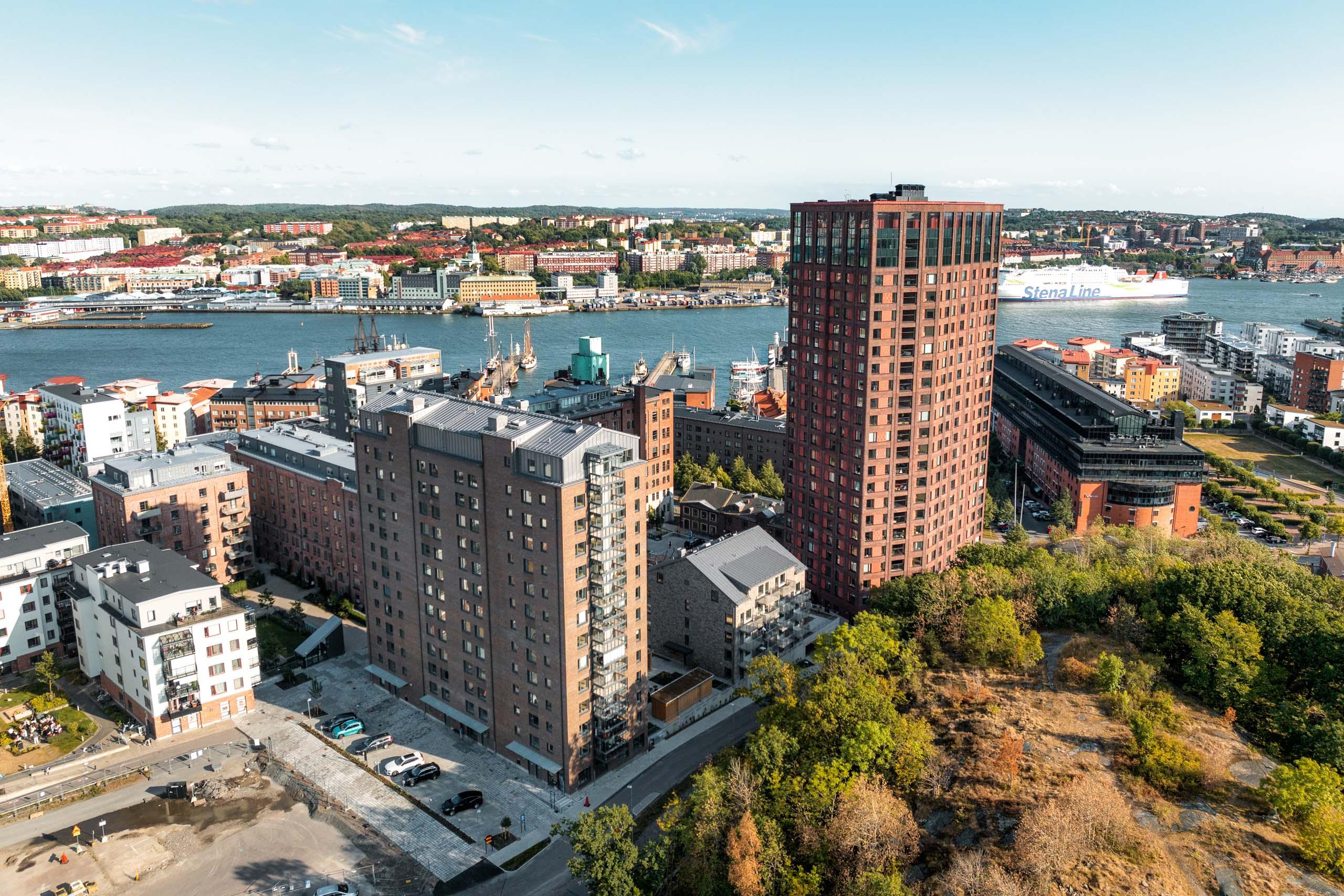 Vy över Eriksberg – en harmonisk blandning av gammalt och nytt. Foto: JM