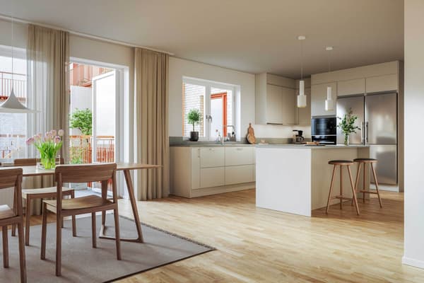 Lägenhet 21003 kommer att får en uteplats istället för balkong.