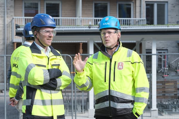 JM Väsjön bostadsminister Andreas Carlson(KD), Mikael Åslund, vd och koncernchef, JM