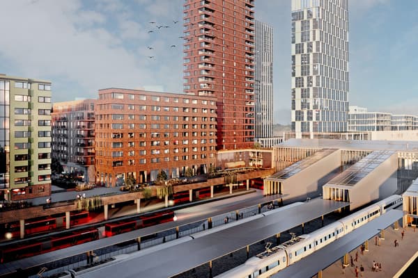 Visionsbild över Järfälla kommuns kommande tunnelbanestation. Bild från Järfälla kommun.