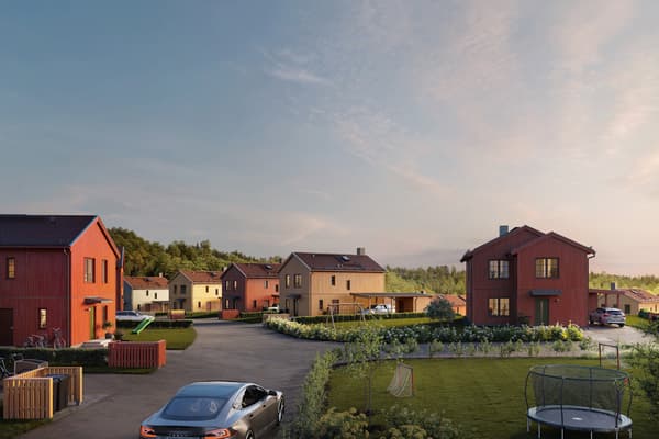 I Skölsta backe bygger vi friliggande villor med äganderätt där hela familjen kan trivas länge (visionsbild).