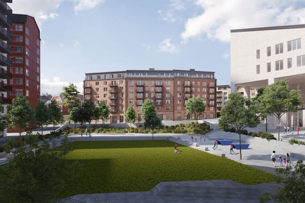 Seniorgårdens nya kvarter Ateljén med Zachrisbergsparken i förgrunden