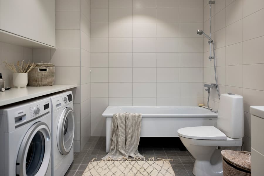 Badrumsmatta vitt bomull