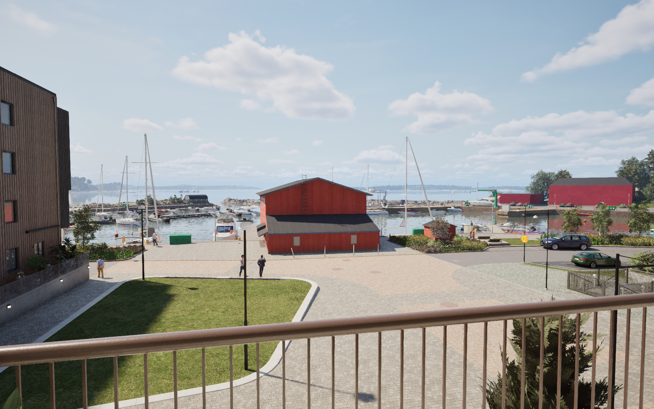 Utsikt från hörnbalkongen (visionsbild).